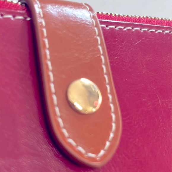 Andoilt Genuine  Red Leather Wallet RFID Blocking Credit Card Holder Zipper - Picture 10 of 13